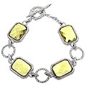 Silvertone CZ Cushion Cut Toggle Bracelet