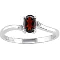 10k White Gold Oval Garnet Ring