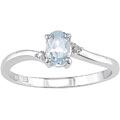 10k White Gold Oval Aquamarine Ring