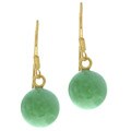14k Yellow Gold Jade Bead Earrings