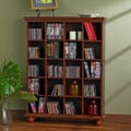 Cherry Finished 4-column Media Storage Shelf