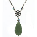 Charming Life Sterling Silver and Green Aventurine Necklace