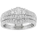 14k White Gold 1ct TDW Round Diamond Wedding Ring Set (G-I, I1)