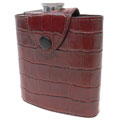 Bass Genuine Leather Croc Skin 6-oz Flask