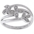 14k White Gold Diamond Flower Fashion Ring