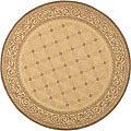 Indoor/ Outdoor Bay Natural/ Brown Rug (5'3 Round)