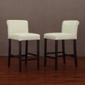 Cosmopolitan Creme Leather Counter Stools (Set of 2)