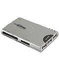 Silver All-in-1 Memory Card Reader w/ USB 2.0 Hub