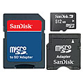 Sandisk 512MB Micro SD Card with Dual SD Adapters