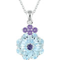 Sky Blue Topaz and Amethyst Necklace