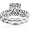 14k White Gold 3/5ct TW Princess Diamond Wedding Ring (I1-I2 )