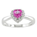 10k White Gold Heart-shaped Pink Topaz Ring