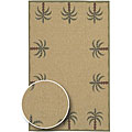 Cafe Series Palm Tree Border Indoor/Outdoor Rug (8'9 Square)