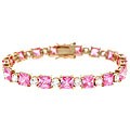 Icz Stonez 18k Gold over Sterling Silver Pink CZ Bracelet