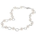 DaVonna Sterling Silver White Freshwater Pearl 16-inch Necklace (7-7.5 mm)