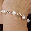 DaVonna Sterling Silver Cultured Freshwater Pearl Bracelet