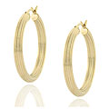 18k Gold Overlay Sterling Silver Hoop Earrings