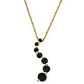 Glitzy Rocks 18k Gold over Silver Sapphire Journey Pendant
