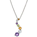 Glitzy Rocks Sterling Silver and Gemstone Journey Pendant
