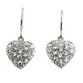 Tressa Sterling Silver Dangle Pave CZ Heart Earrings