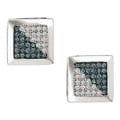 10k Gold 1/5ct TDW Blue & White Diamond Earrings