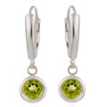 Glitzy Rocks Sterling Silver Peridot Leverback Earrings