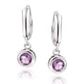 Glitzy Rocks Sterling Silver Amethyst Leverback Earrings