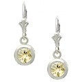 Glitzy Rocks Sterling Silver Citrine Leverback Earrings