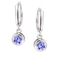 Icz Stonez Sterling Silver Blue Violet CZ Leverback Earrings