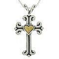 14k Gold and Silver Roman Cross Pendant
