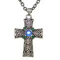 Jeweled Celtic King Pewter Cross Necklace