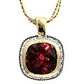 Two-tone Red CZ Pendant with Clear Accents