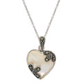 Sterling Silver Mother of Pearl Heart Pendant