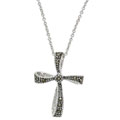 Sterling Silver Genuine Marcasite Cross Pendant