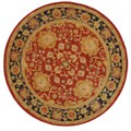 Handmade Oushak Traditional Red Wool Rug (4' Round)