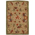 Handmade Descent Beige Wool Rug (2' x 3')