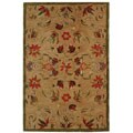 Handmade Descent Beige Wool Rug (6' x 9')