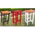 Backless Barstool with Antiqued UV Paint Finish