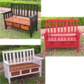 3-drawer Large UV Painted Acacia Bench w/ Arms