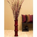 Scalloped Floor Vase & Burgundy Palm Stalks