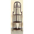 Indoor Iron and Wood Folding Corner Shelf