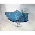 Contemporary Wall-mount Waterfall Blue Sink Vanity