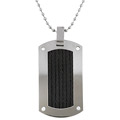 Titanium Diamond and Braided Cable Dog Tag