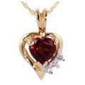 10k Yellow Gold Garnet and Diamonds Necklace
