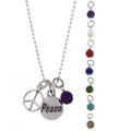 Charming Life Peace Word, Sign and Gem Charm Necklace (7 choices)