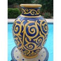 Elegant Sunswirl Ceramic Vase  (Morocco)