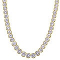 14k Gold Overlay Riviera CZ Diamoness Necklace