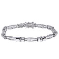 14k White Gold Overlay CZ Diamoness Bracelet