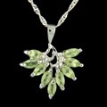 Gemstone Leaf Silver Necklace (China)