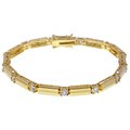 14k Gold Overlay CZ Diamoness Tennis Bracelet
